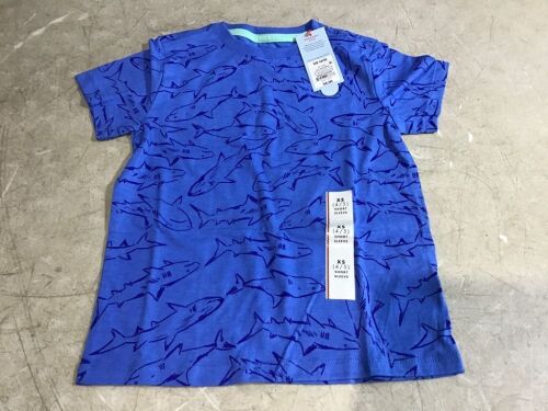Case of Kids Short Sleeve Shark Print T-Shirt, Size XS (4/5) - Lot 1137