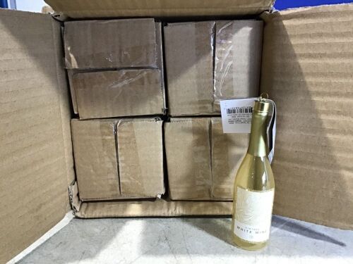 Case of White Wine Bottle Glass Christmas Ornaments - Lot 1121