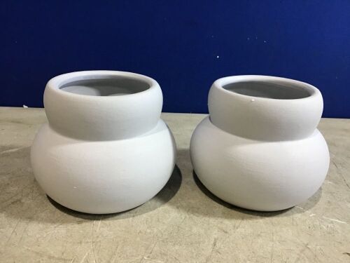 Case of (2) Round Textured Ceramic Vases - Lot 1151