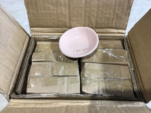 Case of I Love You Pink Stoneware Trinket Dishes - Lot 1065