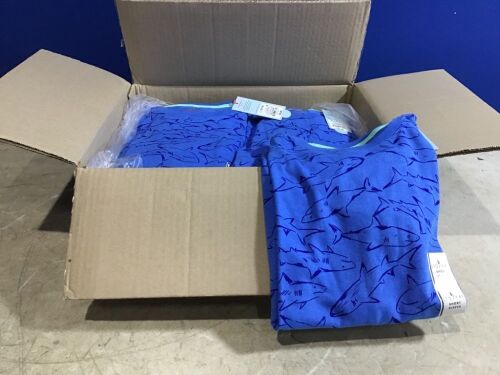 Case of Kids Short Sleeve Shark Print T-Shirt, Size L (12/14)  - Lot 871