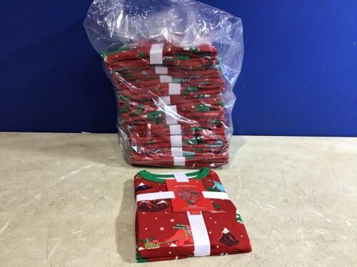 Lot of (12) Holiday Dino Print Kids 2 Piece Pajama Set, Size 6 - Lot 1172