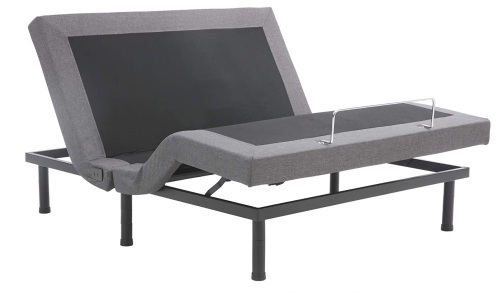 Classic Brands Adjustable Comfort Upholstered Adjustable Bed Base with Massage, Wireless Remote, Three Leg Heights, and USB Ports-Ergonomic, Queen - Lot 23
