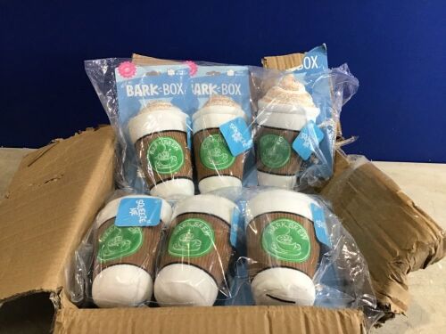 Case of (12) BARK Cup of Bark Roast Coffee Cup Dog Toys - Lot 956