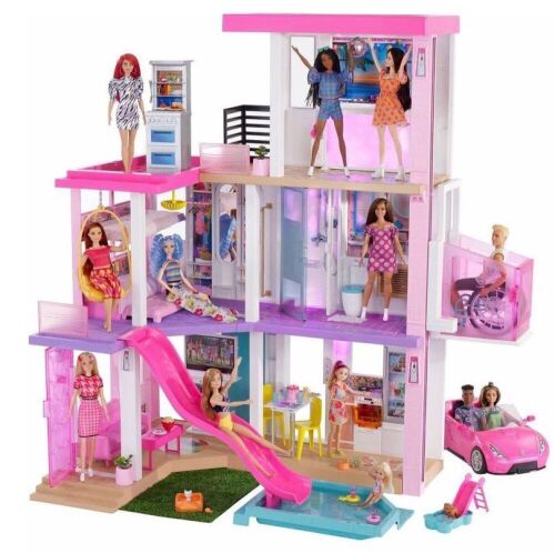 Barbie DreamHouse Dollhouse with Pool, Slide, Elevator, Lights & Sounds 3.75' - Lot 78