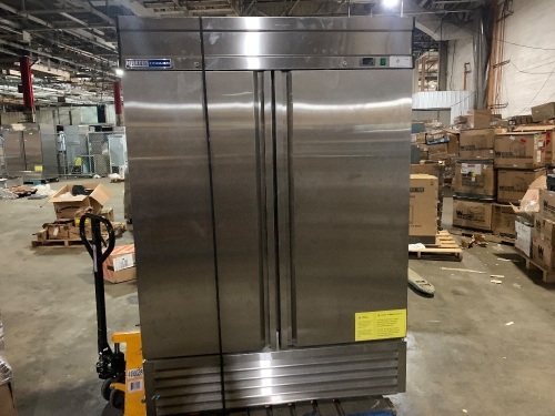 Kratos Refrigeration 69K-774 2 Door Reach-in Freezer, 46 Cu. Ft. Does Not Get Cold. For Repair or Parts - Lot 215