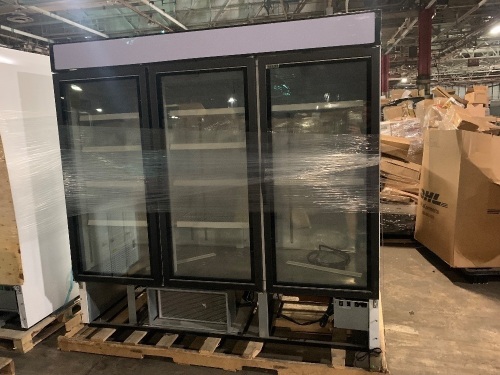 Central Exclusive 69K-116 Swing Glass Door Merchandiser, 3 Doors. For Repair or Parts. Unable to test (no cord) - Lot 418