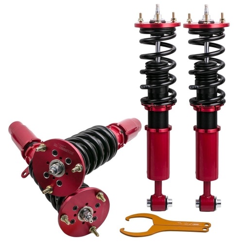 for BMW 5 Series E60 Coilovers Shock Absorber Struts Coilover Suspension Coil Springs red  - Lot 287