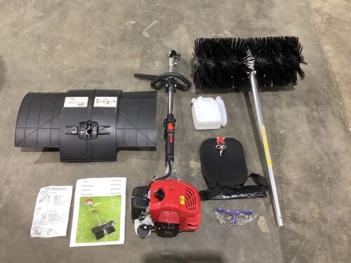 52CC 2.3HP 2 Stroke Air Cooled Motor EPA Engine Sweeping Broom - Lot 319