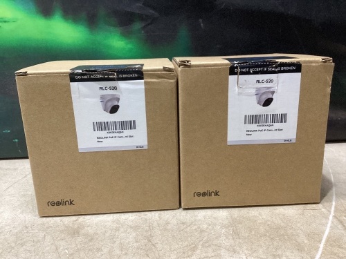 set of (2) REOLINK Security Camera Outdoor, IP PoE Dome Surveillance Camera, Smart Human/Vehicle Detection, Work with Smart Home - Lot 818