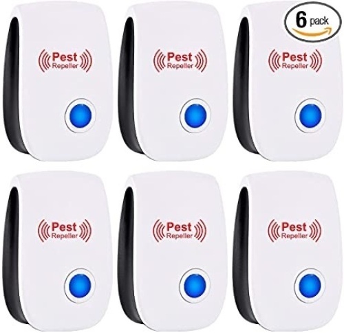 Ultrasonic Pest Repeller 6 Pack Plug in Indoor Ultrasonic Pest Repellent Electronic Pest Control Ultrasonic Repellent for Insect, Bug, Mice, Spiders, Mosquitoes, Cockroaches   - Lot 510