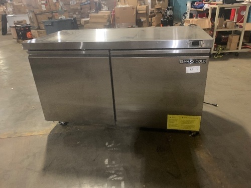 Maxx Cold MXSF60UHC 61” Undercounter Freezer, Double Door, Stainless Steel. Does Not Get Cold. For Repair or Parts - Lot 205