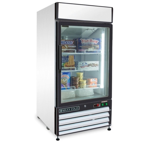 Maxx Cold MXM1-12FHC 25" Glass Door Merchandiser Freezer, Free Standing. New with Damage to Light Cover - Lot 15
