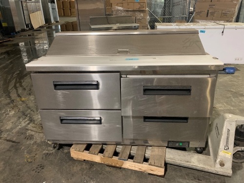 Maxx Cold MXCR60S Prep Refrigerator with 15.5 cu. ft. Capacity and 4 Drawers. Works. Needs Drawers Repaired - Lot 18