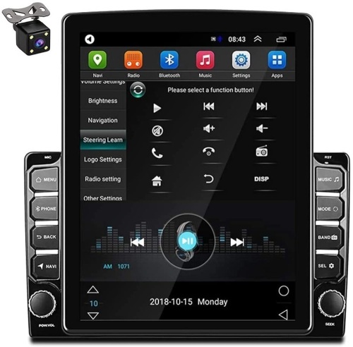  Android Car Stereo, Touch Screen In-Dash GPS Navigation Head Unit Support Bluetooth - Lot 804