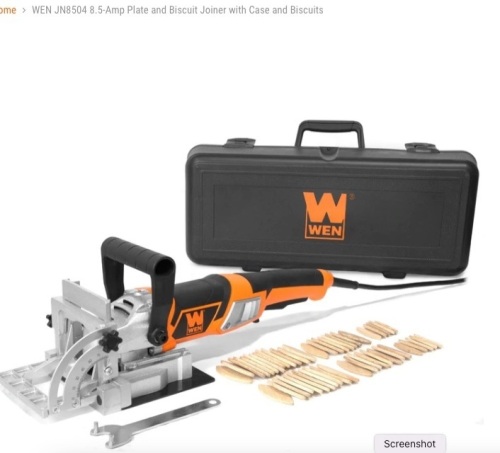 WEN JN8504 8.5-Amp Plate and Biscuit Joiner with Case and Biscuits,APPPEARS NEW