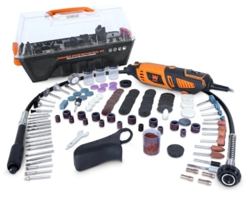 WEN 23190 1.3-Amp Variable Speed Steady-Grip Rotary Tool with 190-Piece Accessory Kit, Flex Shaft, and Carrying Case, NEW