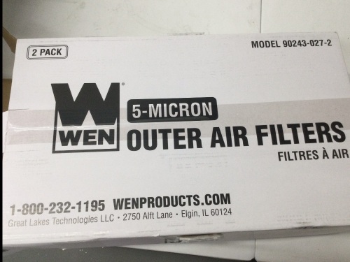 WEN 90243-027-2 5-Micron Outer Air Filters, 2-Pack (for the WEN 3410 Air Filtration System), Appears New