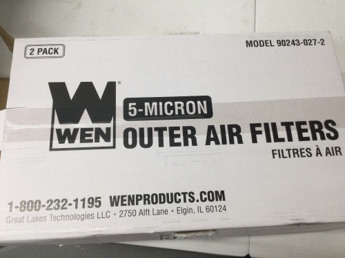 WEN 90243-027-2 5-Micron Outer Air Filters, 2-Pack (for the WEN 3410 Air Filtration System), Appears New 