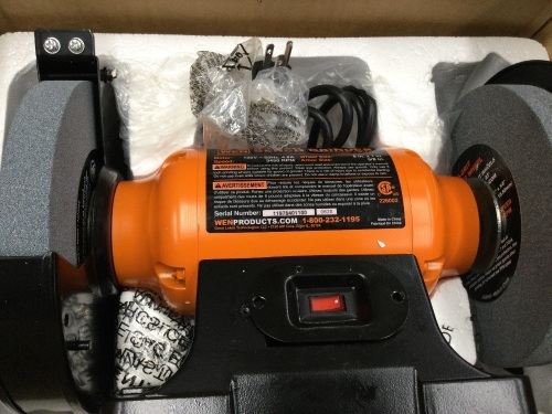 4.8-Amp 8-Inch Single Speed Bench Grinder with LED Work Lights,Appears New