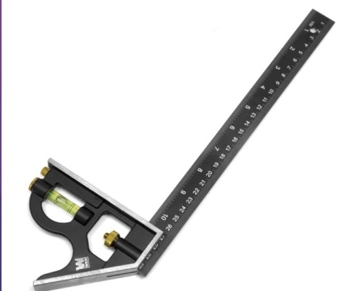 12-Inch Aluminum Combination Square with Bubble Level,Appears New - Lot 770