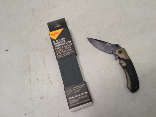 Smith & Wesson M2.0 Folding Knife and 8" Dual Grit Combination Sharpening Stone, Ecommerce Return - Lot 223