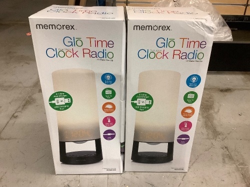 Lot of (2) Memorex Glo Tim Clock Radio, Appears New - Lot 238