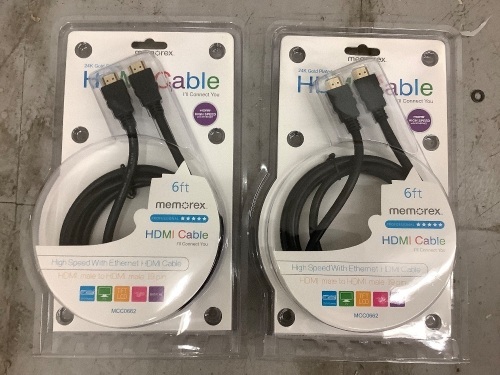 Lot of (2) 24K Gold Plated 6ft HDMI Cable, Appears New - Lot 241