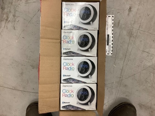 Lot of (4) Bluetooth Clock Radio, Appears New/Box Damaged - Lot 256