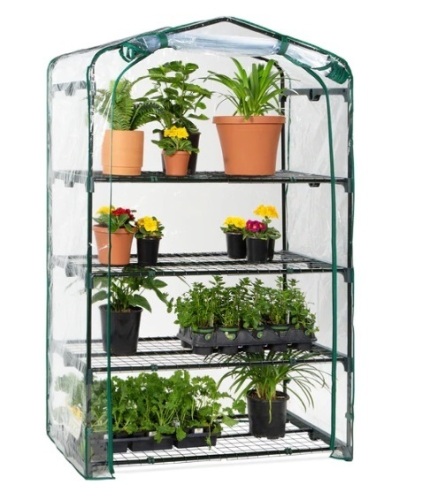 4-Tier Mini Portable Indoor Outdoor Greenhouse w/ Steel Shelves - 40in, Appears New - Lot 288