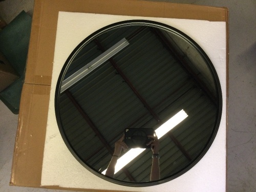 Round Wall Mirror, 24", Black, Appears New - Lot 291