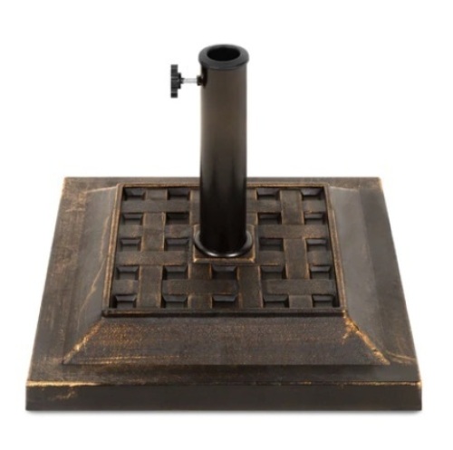 26lb Steel Square Patio Umbrella Base Stand, Basketweave Pattern, Appears New - Lot 223