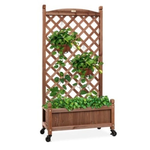 Wood Planter Box & Lattice Trellis, 60in - Lot 225