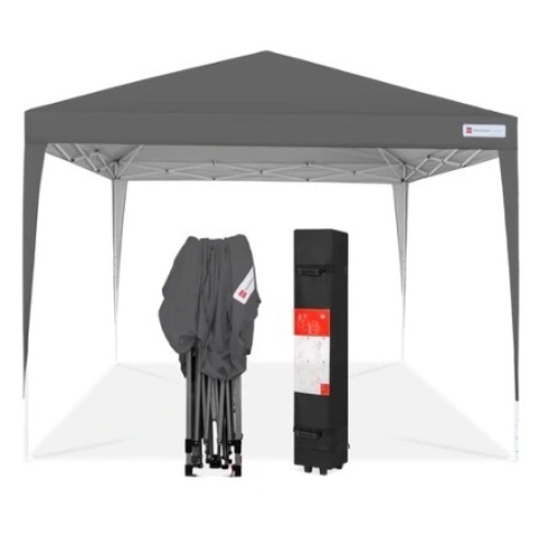 Outdoor Portable Pop Up Canopy Tent w/ Carrying Case, 10x10ft, Dark Gray, Appears New - Lot 230
