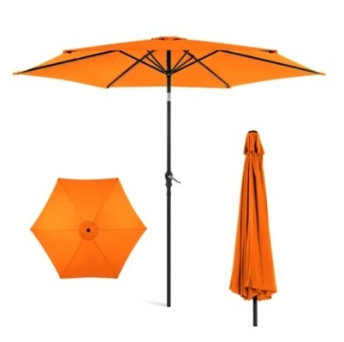 Outdoor Steel Market Patio Umbrella, 10ft, Orange - Lot 233