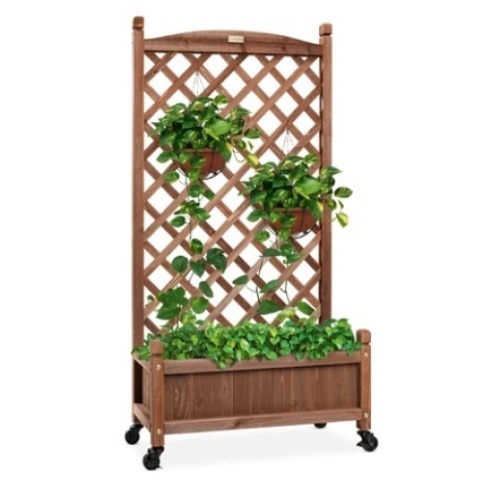 Wood Planter Box & Lattice Trellis, 48in - Lot 234