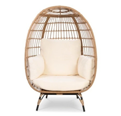 Wicker Egg Oversized Chair, Ivory - Lot 249