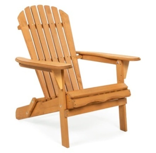 Folding Wooden Adirondack Chair, Brown - Lot 250