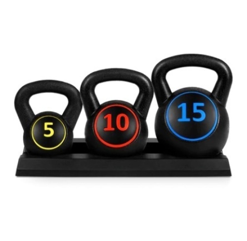 3-Piece Kettlebell Exercise Fitness Weight Set - Lot 288
