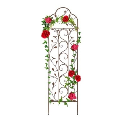 Iron Arched Garden Trellis Fence Panel, 60x15in - Lot 343