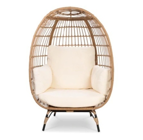 Oversized Egg Chair Patio Lounger, Ivory - Lot 348