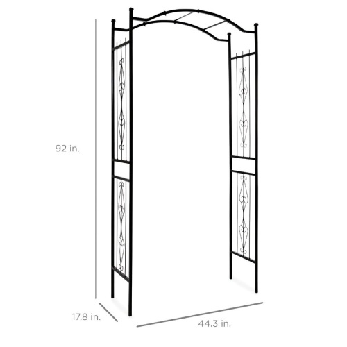 Steel Garden Arch Arbor Trellis for Climbing Plants - 92in - Lot 569