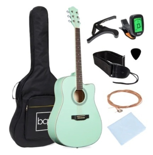Full Size Beginner Acoustic Guitar Set, 41in, SoCal Green - Lot 483