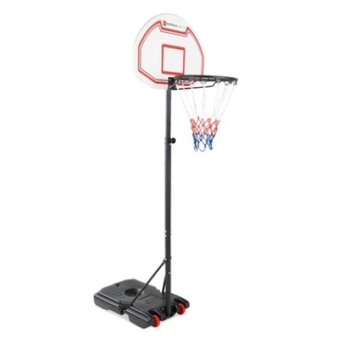 Kids Height-Adjustable Basketball Hoop, White - Lot 492