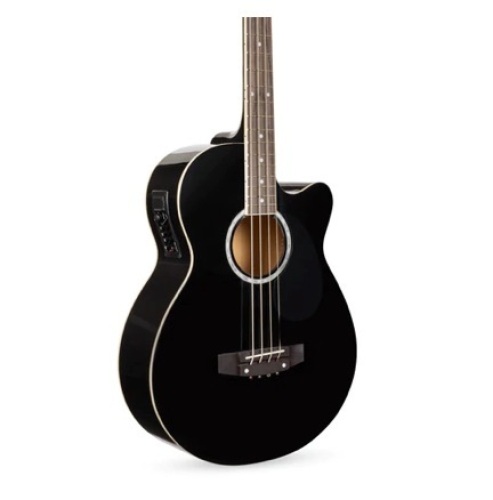 Acoustic Electric Bass Guitar, Black - Lot 493