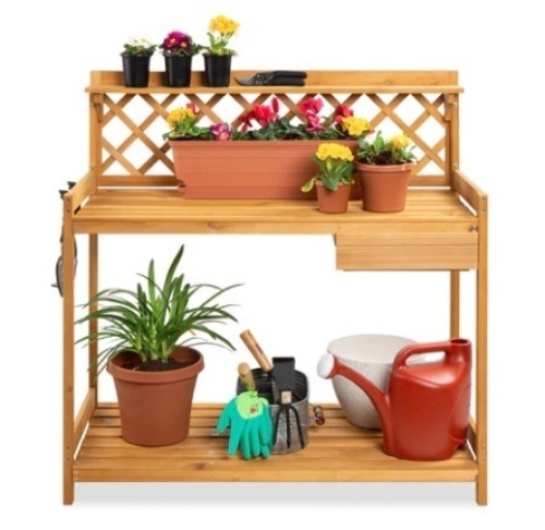 Wooden Garden Potting Bench Workstation - Lot 641