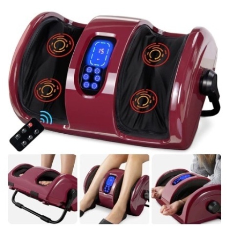 Reflexology Shiatsu Foot Massager, Burgundy - Lot 657