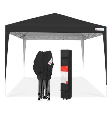 Outdoor Portable Pop Up Canopy Tent, 10x10ft, Black - Lot 662