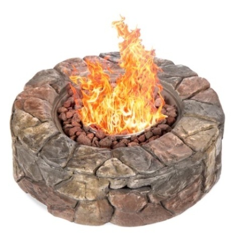Stone Gas Fire Pit, 27.6in - Lot 667