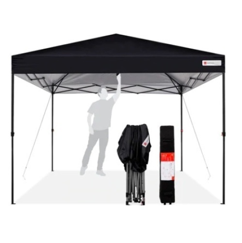 Instant Pop Up Canopy, 10x10ft, Black - Lot 679
